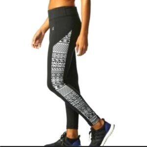Adidas Women’s Climawarm Aztec/Navajo Legging Pant Tight Thick High Rise Small